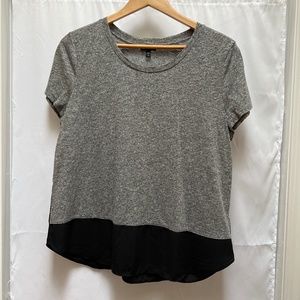 Express Gray and Black Short Sleeve Top (L)